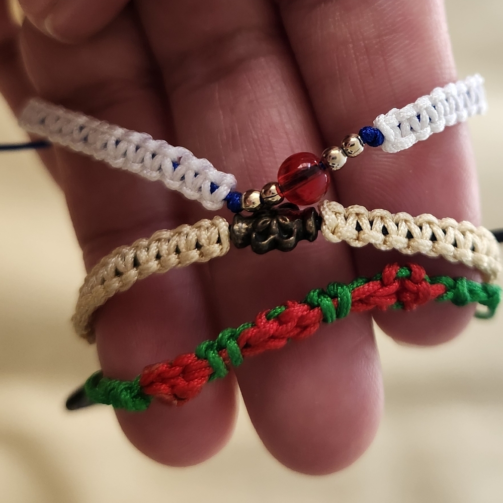 3 Pieces Handcrafted Multicolor Kids Bracelet Set #08